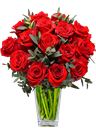 Bouquet tondo di rose rosse